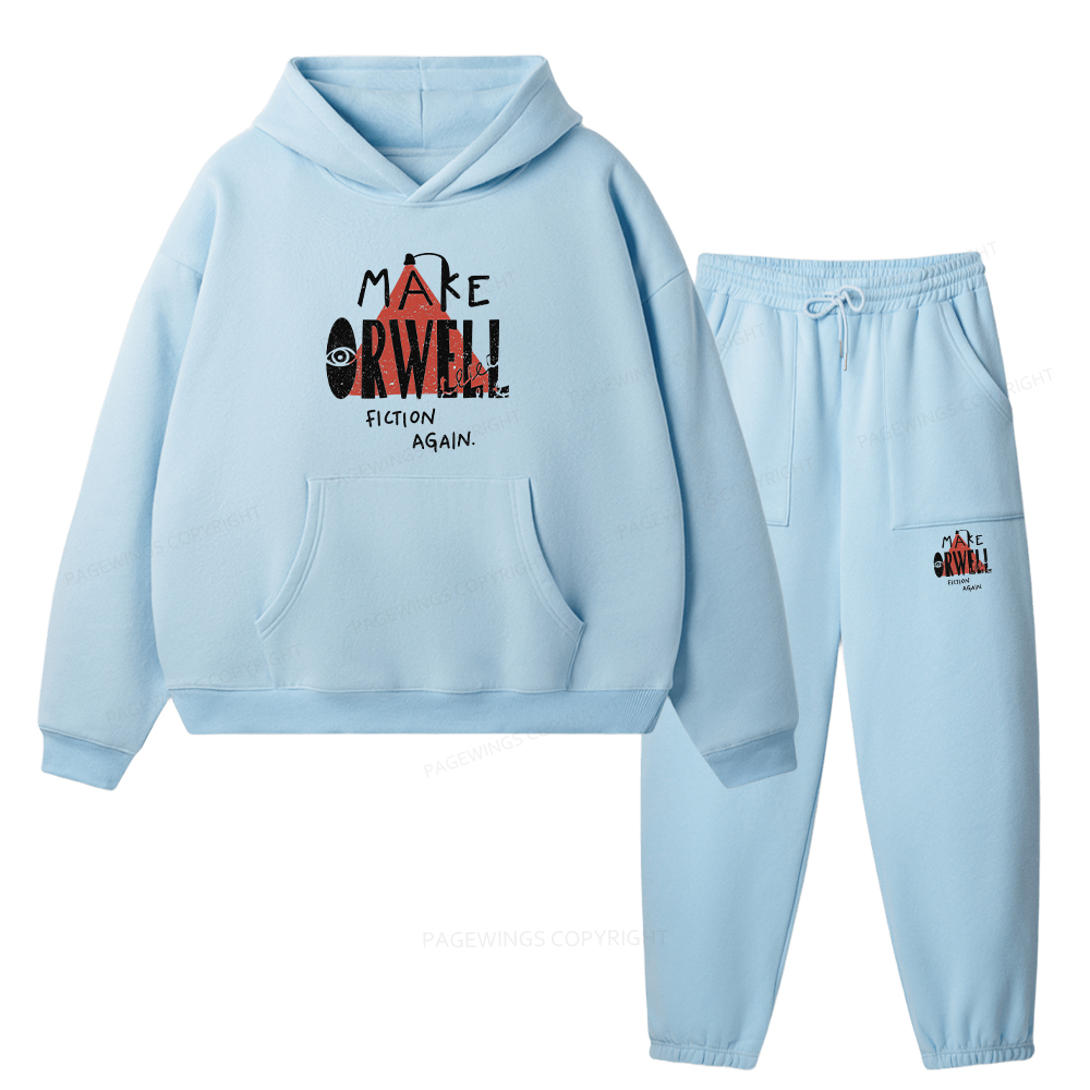 Pagewings Make Orwell Fiction Again Unisex Fleece Hoodie Set