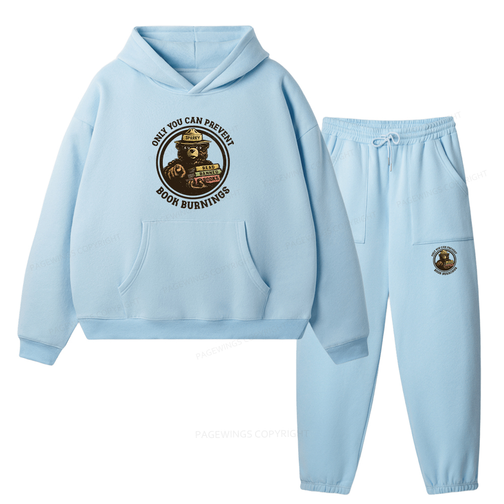 Pagewings Only You Can Prevent Book Burnings Unisex Fleece Hoodie Set