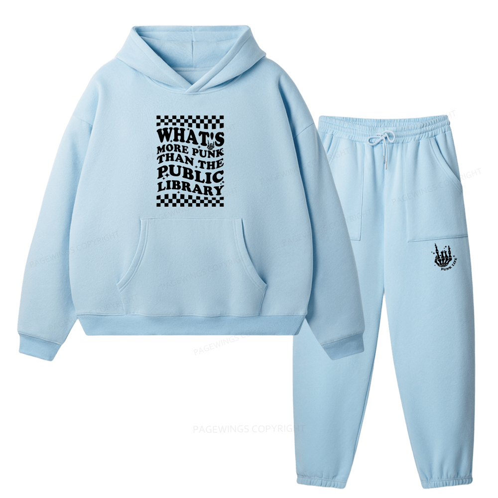 Pagewings Punk The Public Library Unisex Fleece Hoodie Set