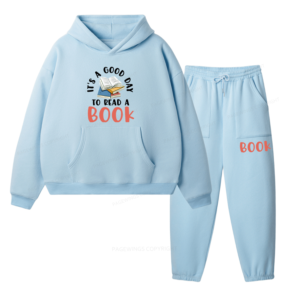 Pagewings It’s a Good Day to Read a Book Unisex Fleece Hoodie Set