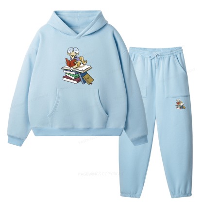 Pagewings Reading Snail and Book Unisex Fleece Hoodie Set