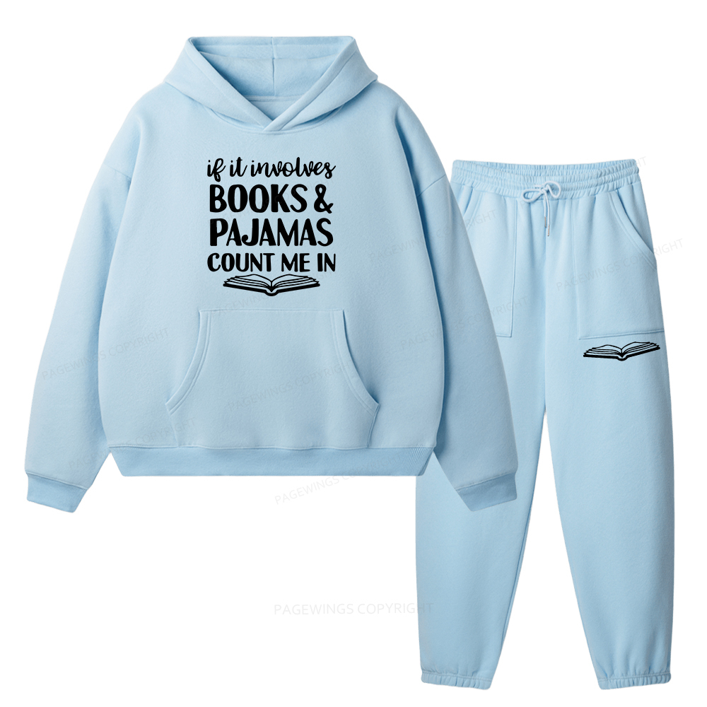 Pagewings Books And Pajamas Unisex Fleece Hoodie Set