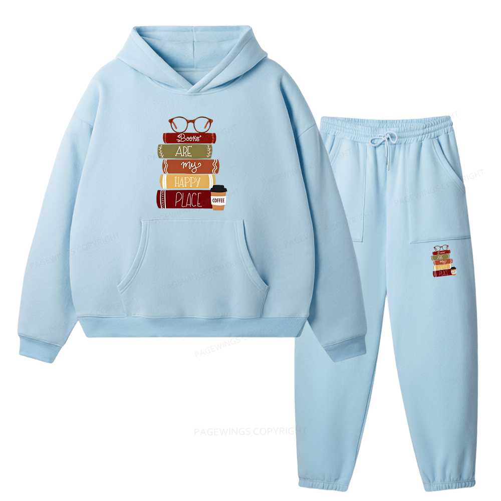 Pagewings Easily Distracted By Cats and Books Unisex Fleece Hoodie Set