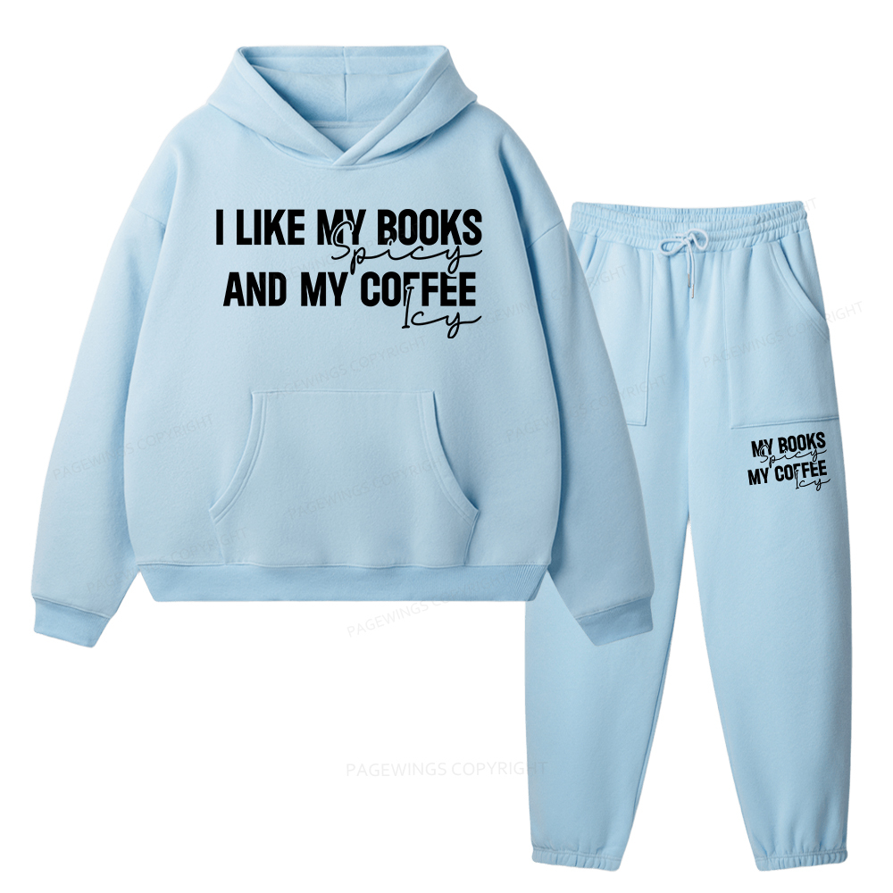 Pagewings I Like My Books And My Coffee Unisex Fleece Hoodie Set
