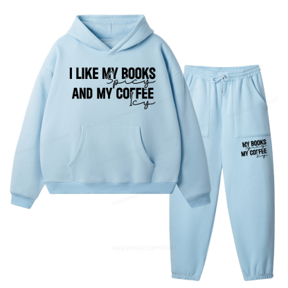 Pagewings I Like My Books And My Coffee Unisex Fleece Hoodie Set