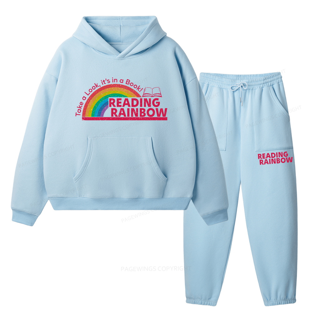 Pagewings Reading Rainbow Unisex Fleece Hoodie Set