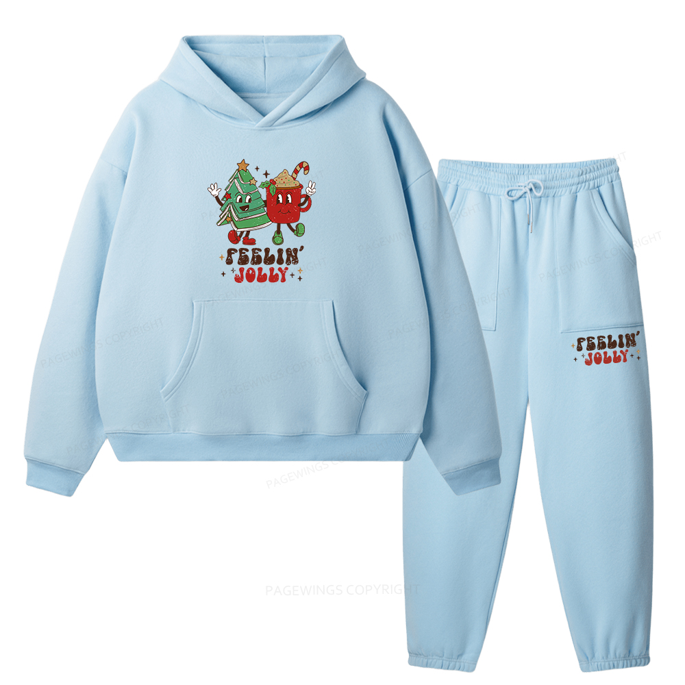 Pagewings Feeling Jolly Unisex Fleece Hoodie Set