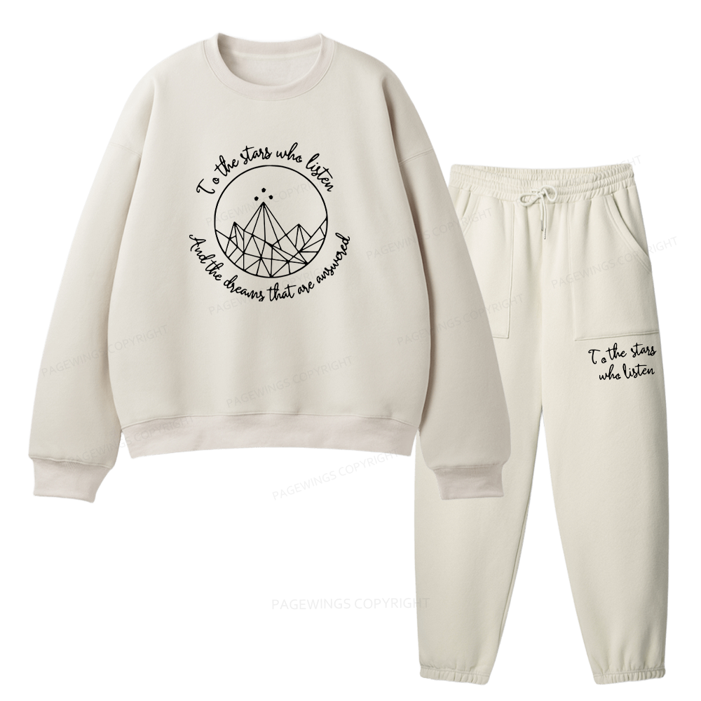 Pagewings To The Stars Who Listen Unisex Fleece Sweatshirt Set 