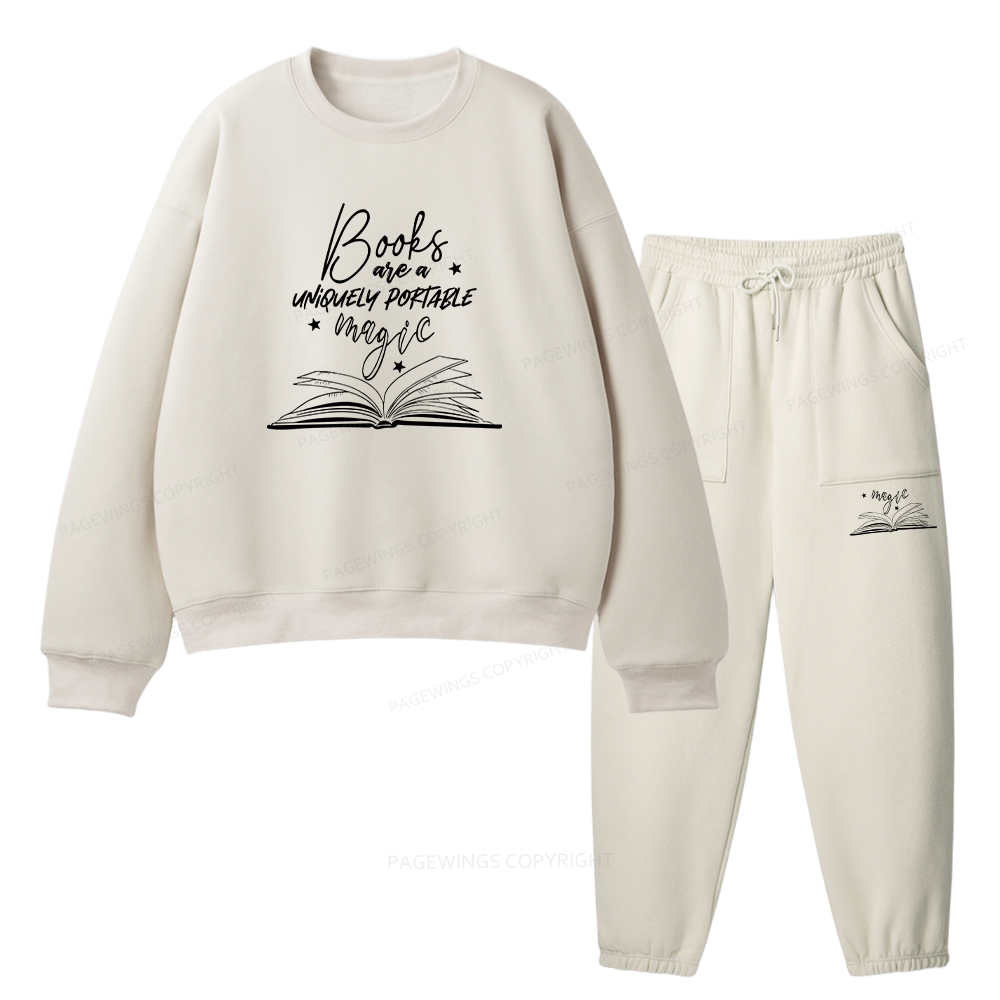 Pagewings Books Are A Uniquely Portable Magic Unisex Fleece Sweatshirt Set 