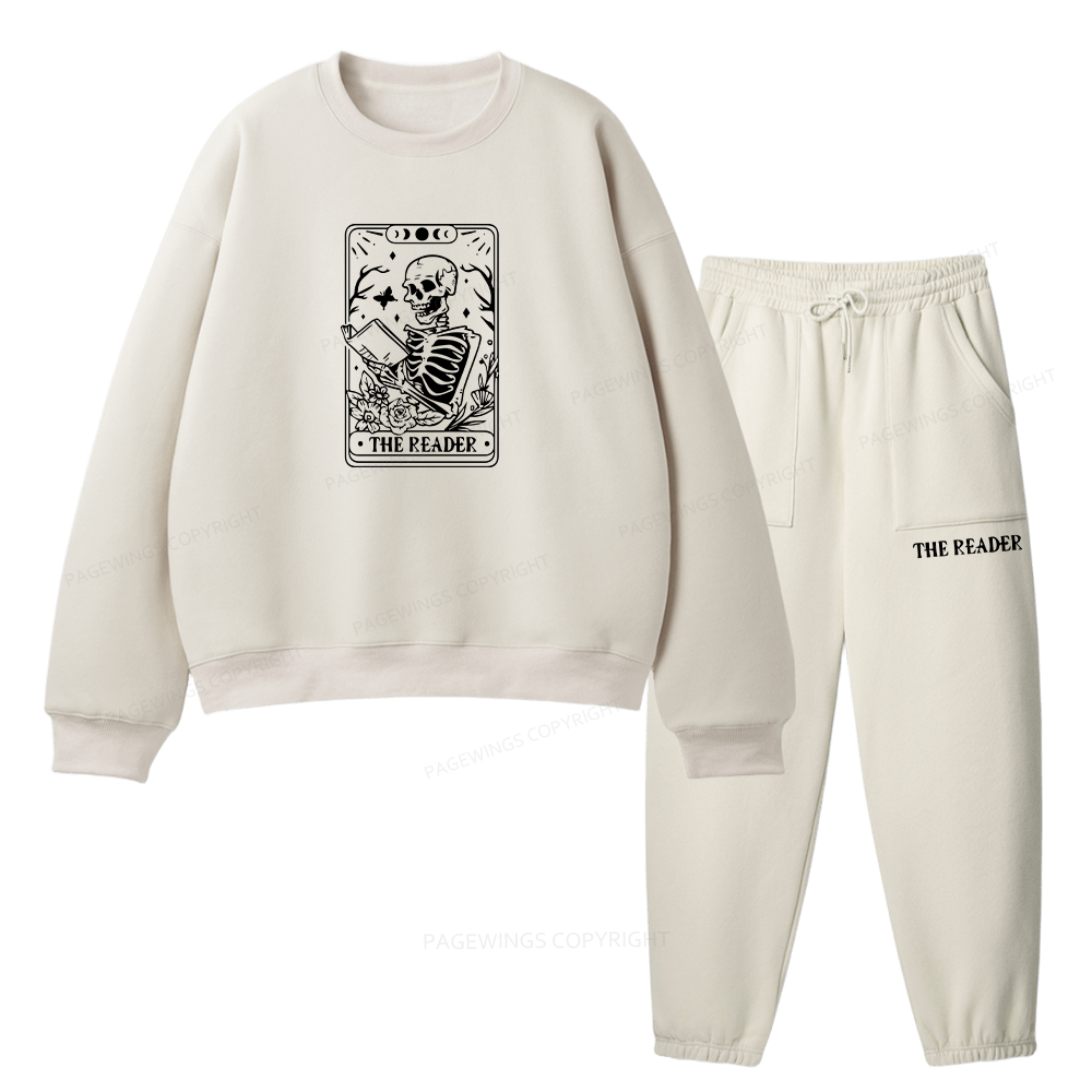 Pagewings Halloween The Reader Tarot Card Unisex Fleece Sweatshirt Set 