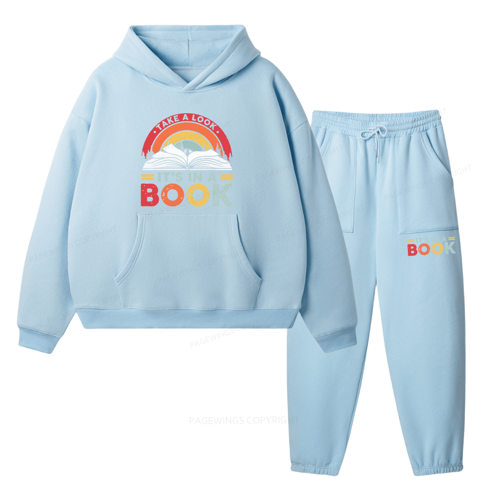 Pagewings Take A Look It's In A Book Unisex Fleece Hoodie Set
