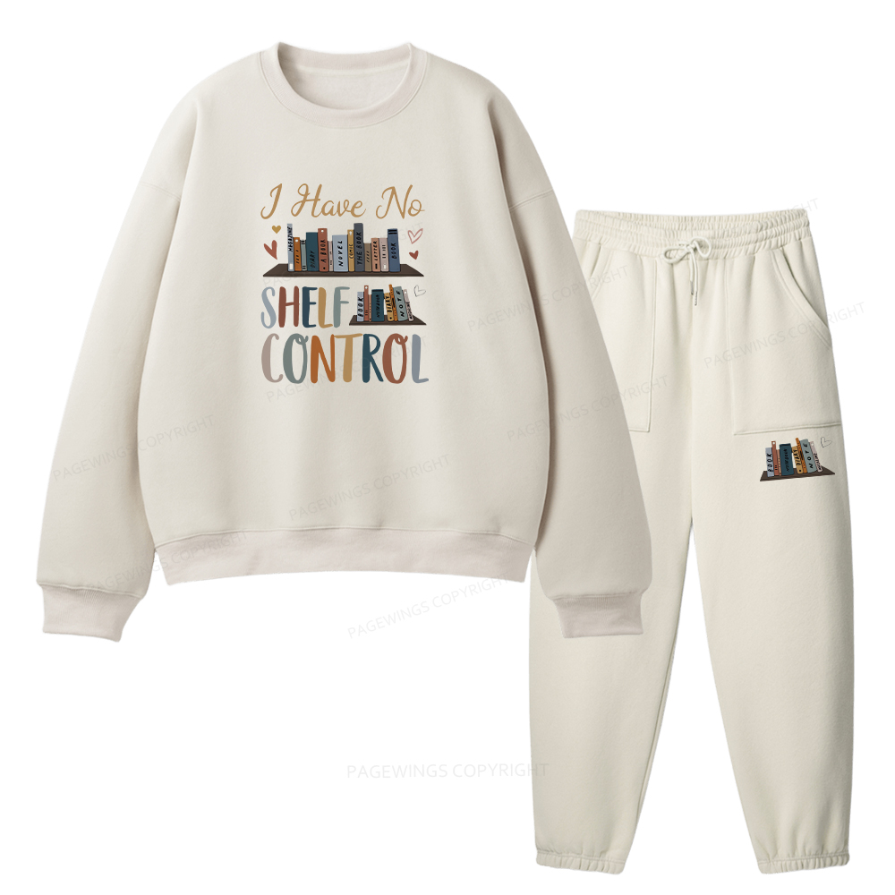 Pagewings I Have No Shelf Control Unisex Fleece Sweatshirt Set 