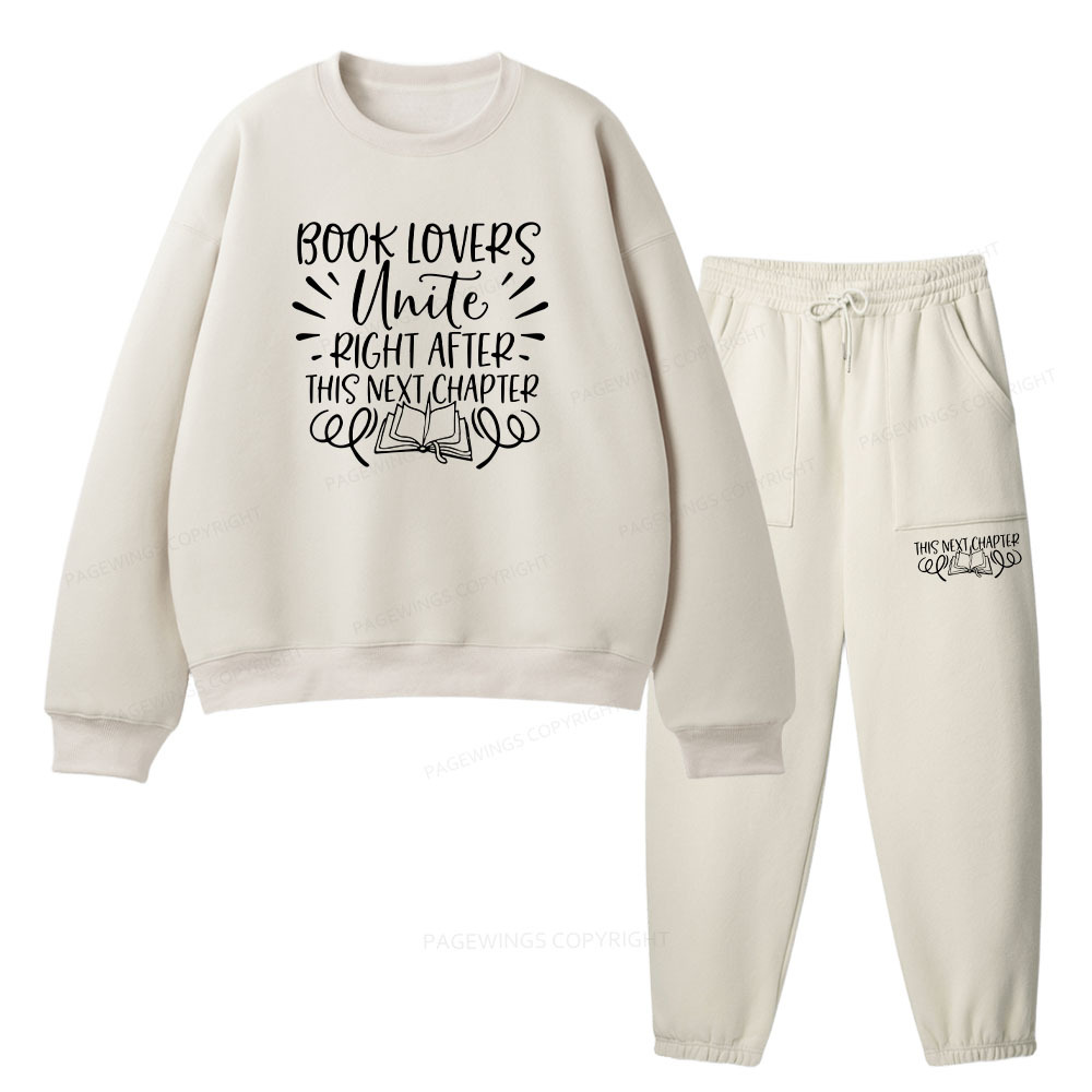 Pagewings Book Lovers Unite Unisex Fleece Sweatshirt Set 