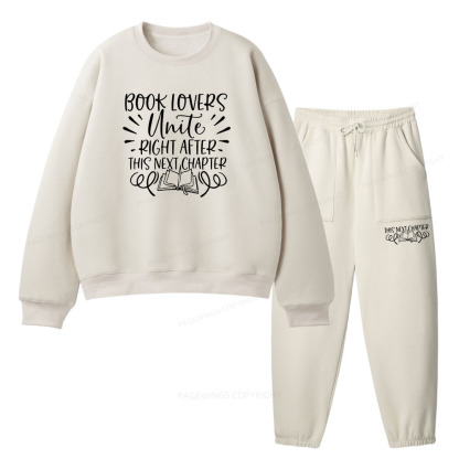Pagewings Book Lovers Unite Unisex Fleece Sweatshirt Set 
