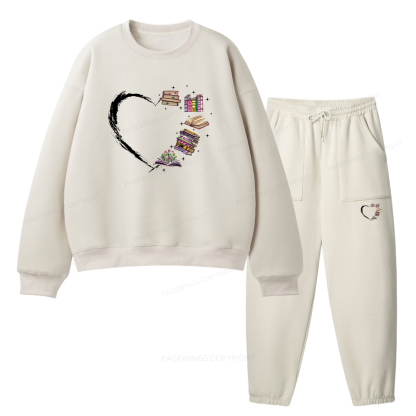 Pagewings Book Lover Unisex Fleece Sweatshirt Set 