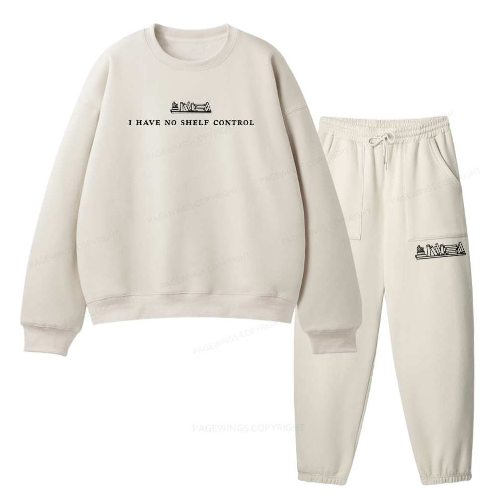 Pagewings I Have No Shelf Control Unisex Fleece Sweatshirt Set 