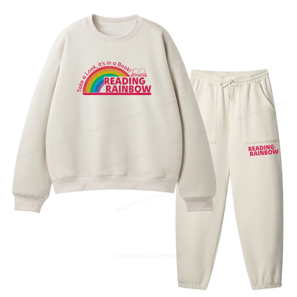 Pagewings Reading Rainbow Unisex Fleece Sweatshirt Set 