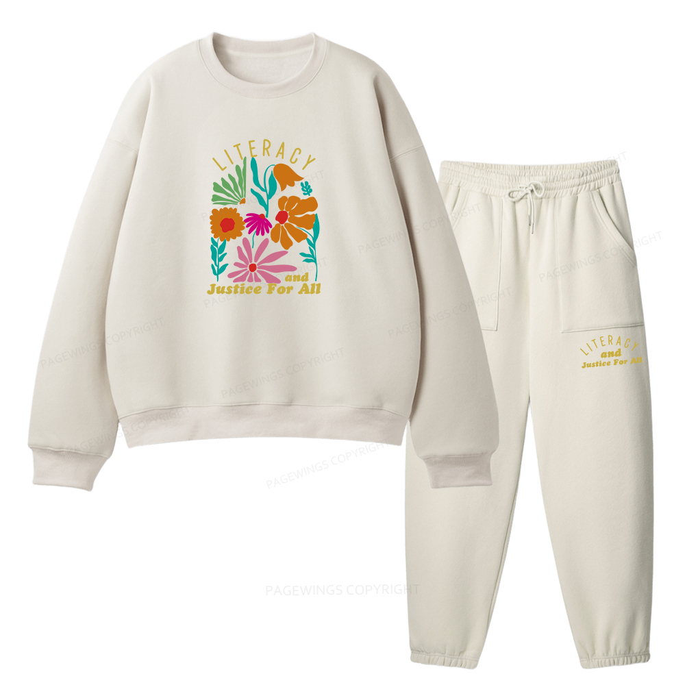 Pagewings Literacy And Justice Unisex Fleece Sweatshirt Set 