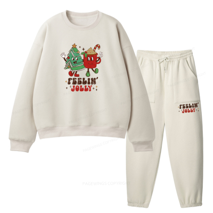 Pagewings Feeling Jolly Unisex Fleece Sweatshirt Set 