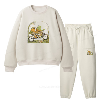 Pagewings Frog And Toad Book Vintage Unisex Fleece Sweatshirt Set 