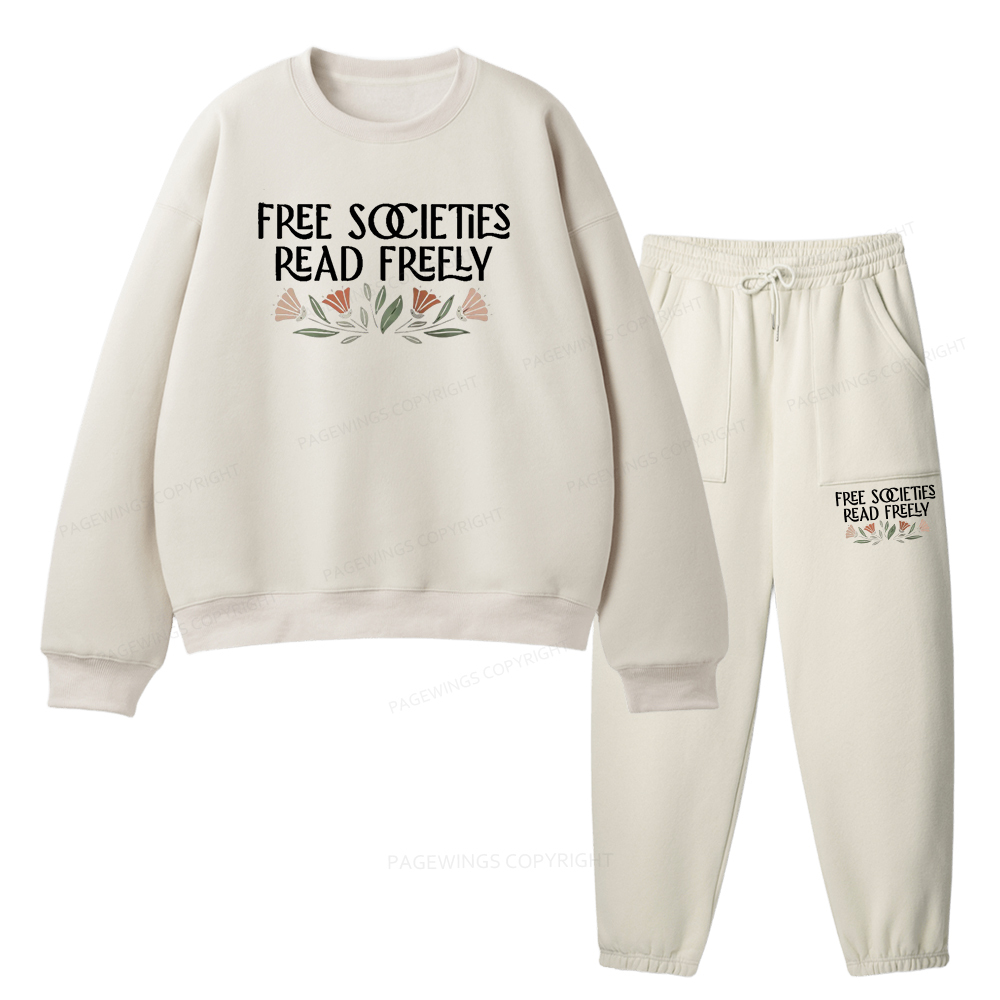 Pagewings Read Freely Unisex Fleece Sweatshirt Set 