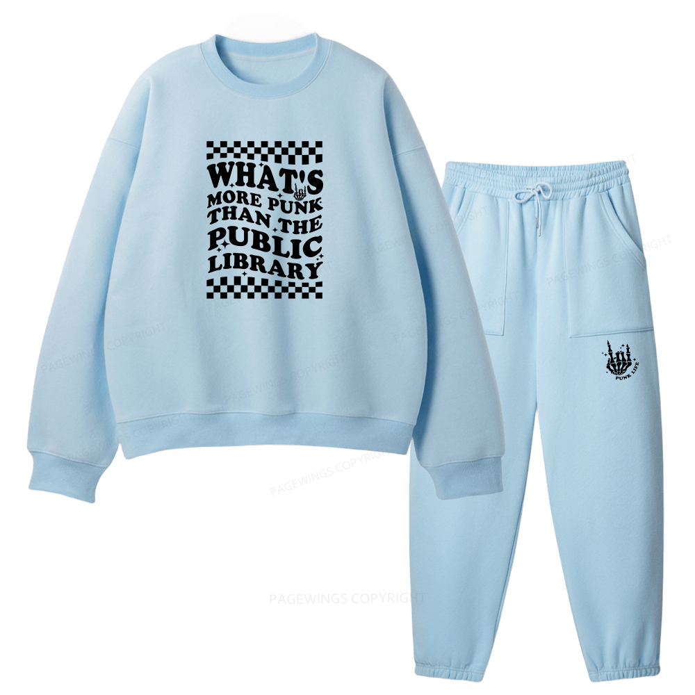 Pagewings Punk The Public Library Unisex Fleece Sweatshirt Set