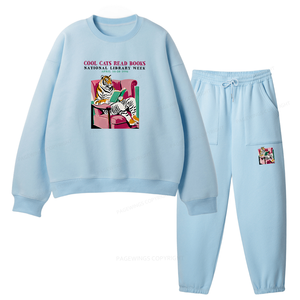Pagewings Library Week Poster 1996 Unisex Fleece Sweatshirt Set 