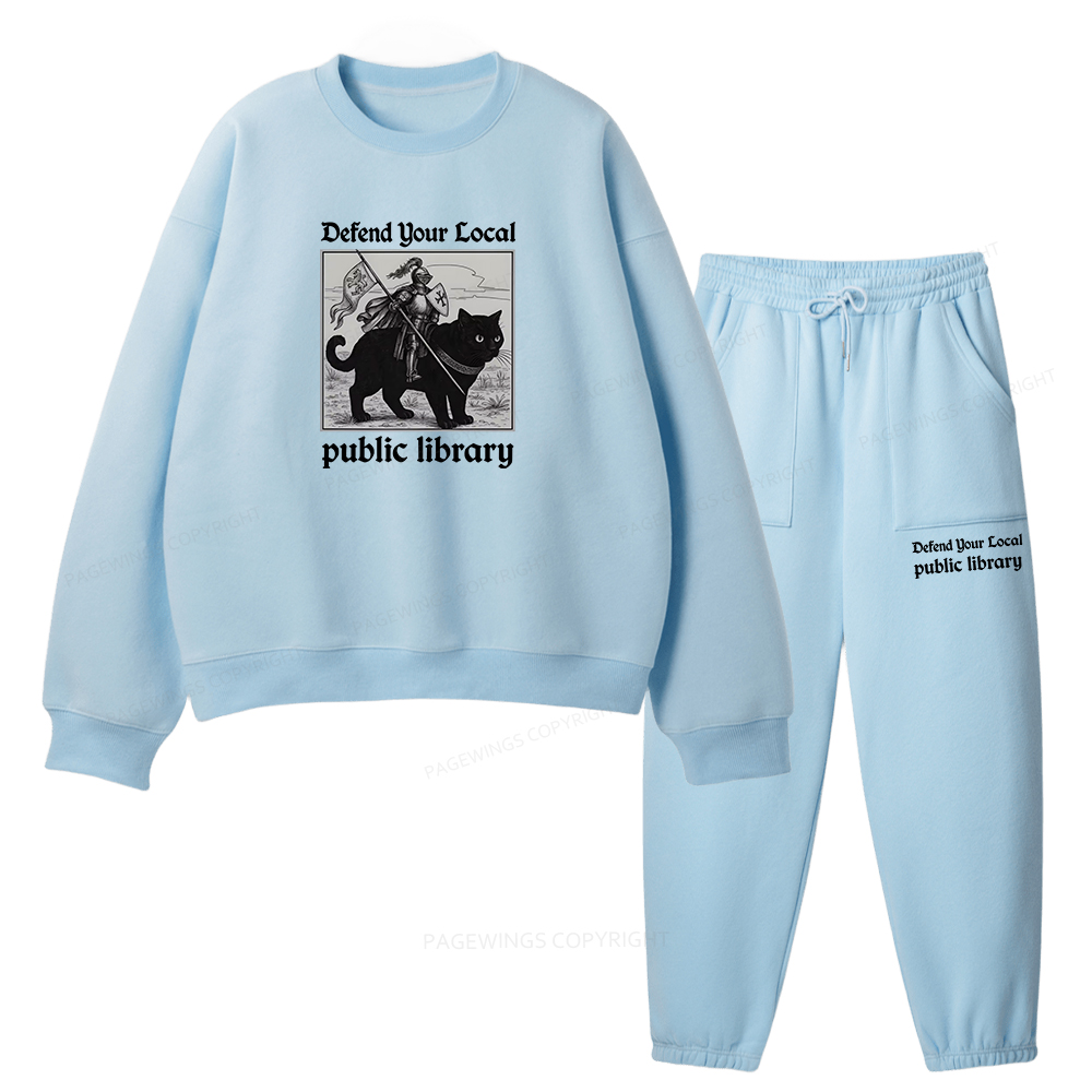 Pagewings Defend Your Local public library Unisex Fleece Sweatshirt Set 