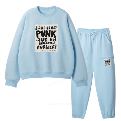 Pagewings What's More Punk Than The Public Library Unisex Fleece Sweatshirt Set 