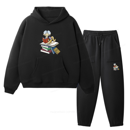 Pagewings Reading Snail and Book Unisex Fleece Hoodie Set