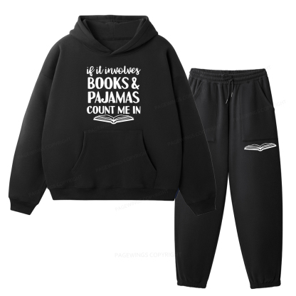 Pagewings Books And Pajamas Unisex Fleece Hoodie Set