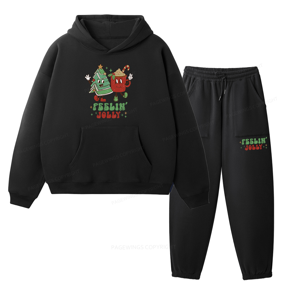Pagewings Feeling Jolly Unisex Fleece Hoodie Set