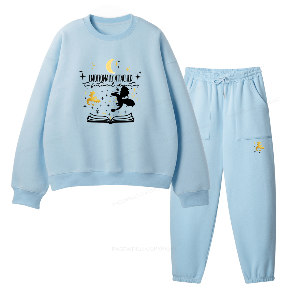 Pagewings Fourth Wing Dragon Unisex Fleece Sweatshirt Set 