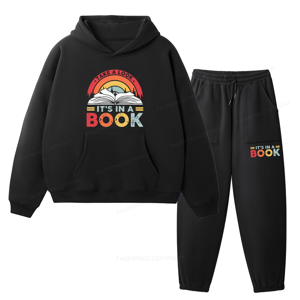 Pagewings Take A Look It's In A Book Unisex Fleece Hoodie Set