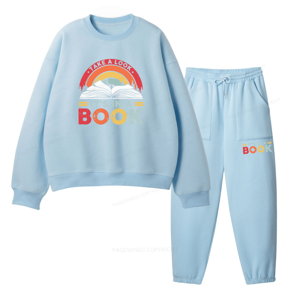 Pagewings Take A Look It's In A Book Unisex Fleece Sweatshirt Set 