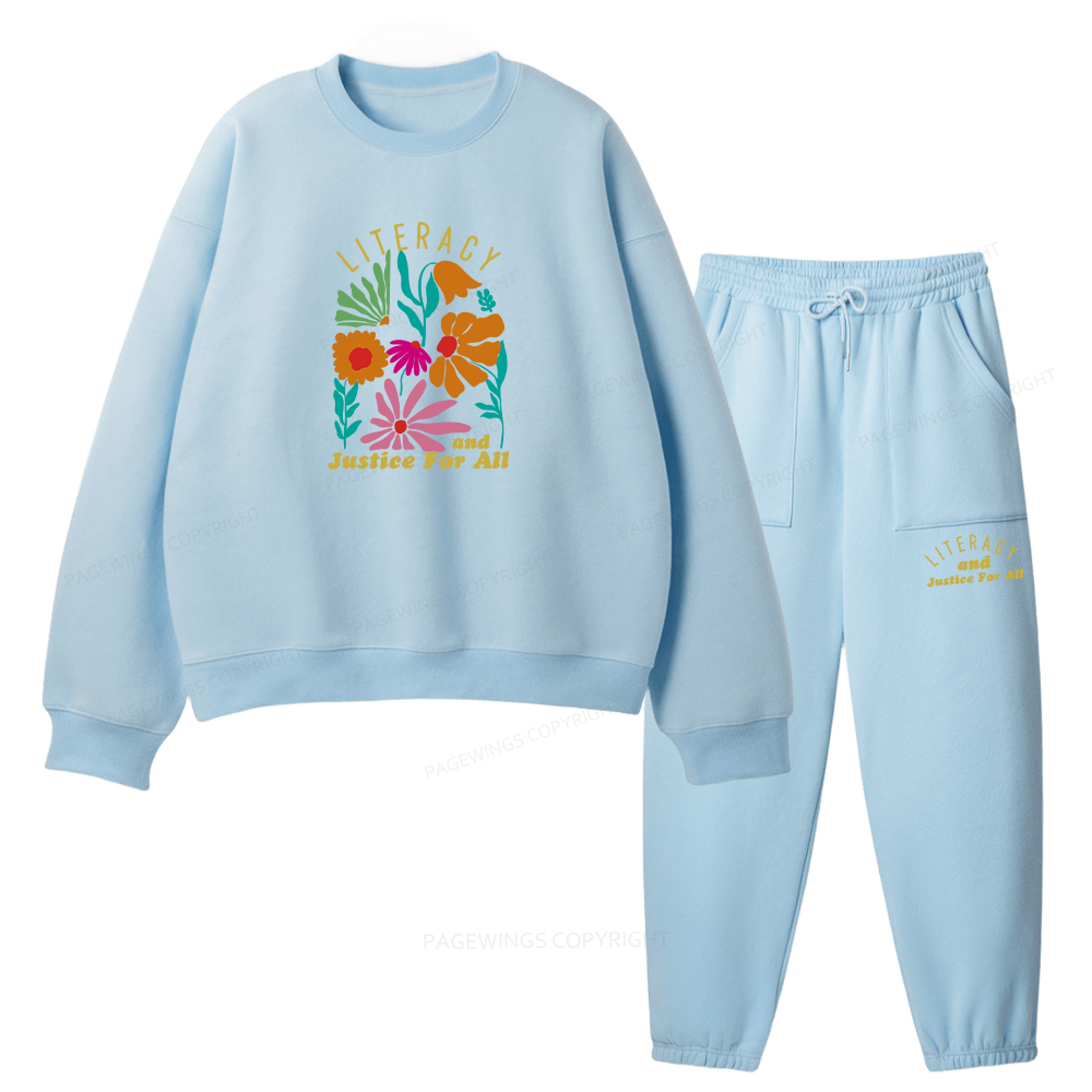 Pagewings Literacy And Justice Unisex Fleece Sweatshirt Set 