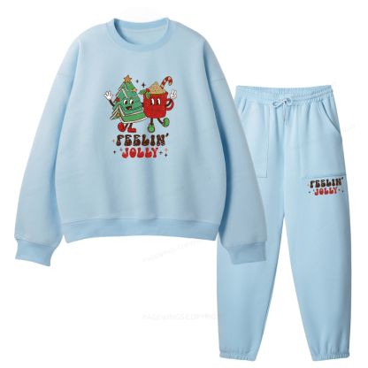 Pagewings Feeling Jolly Unisex Fleece Sweatshirt Set 