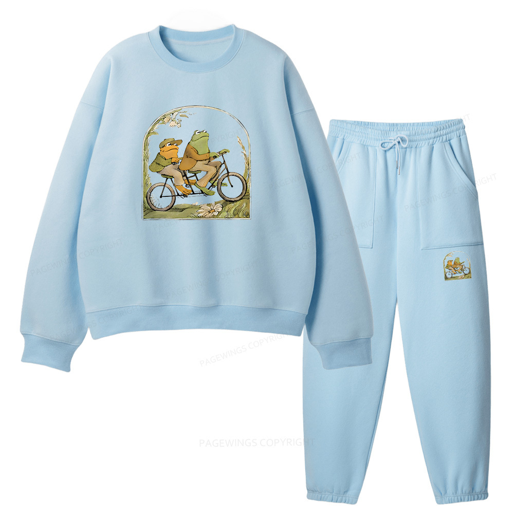 Pagewings Frog And Toad Book Vintage Unisex Fleece Sweatshirt Set 