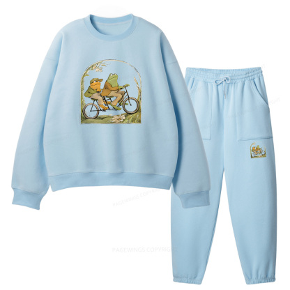 Pagewings Frog And Toad Book Vintage Unisex Fleece Sweatshirt Set 