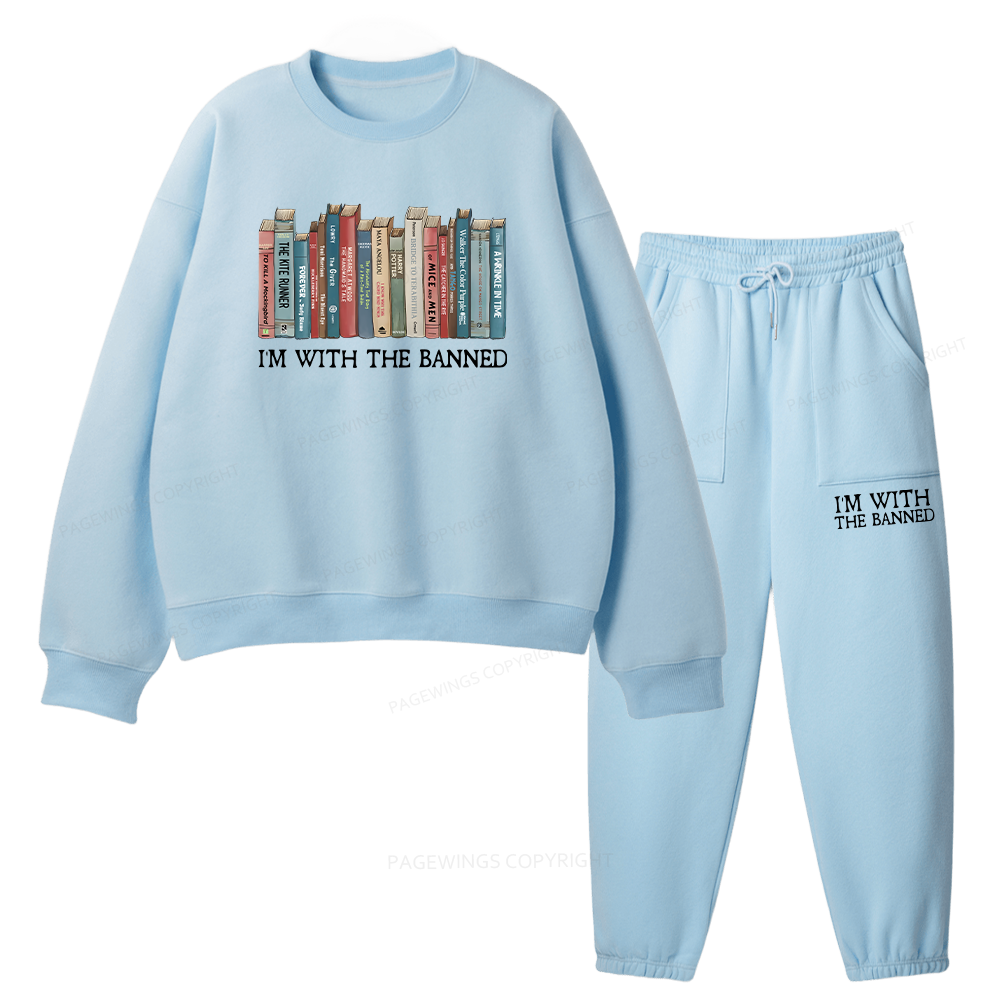 Pagewings I'm With The Banned Unisex Fleece Sweatshirt Set