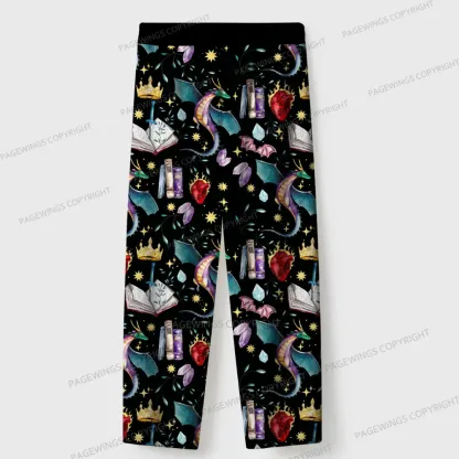 Pagewings Fantasy Reading  Unisex Flannel Pajama Set