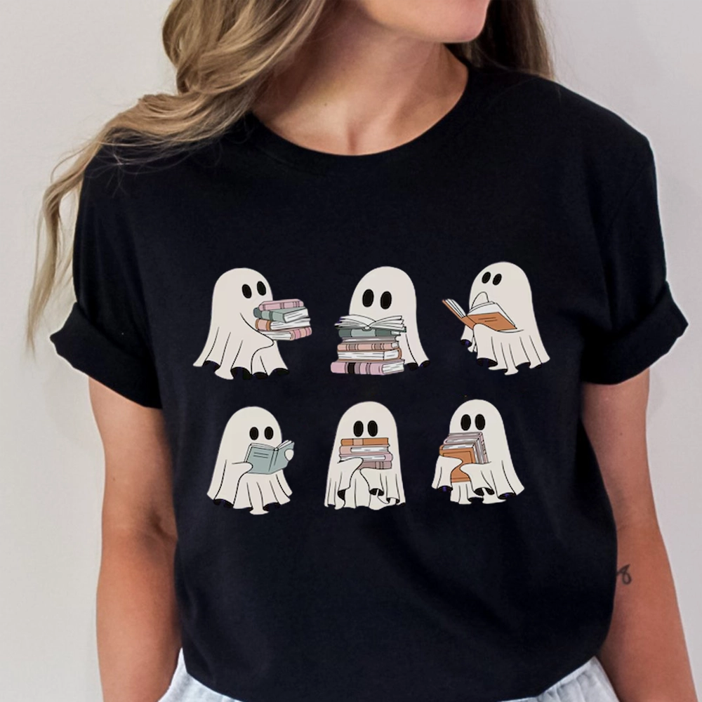 Pagewings Ghost Reading Halloween Unisex Classic T-shirt
