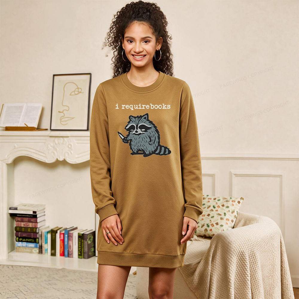 Pagewings I Require Books Sweatshirt Dress