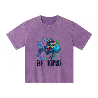Pagewings Be Kind Book Unisex Kids Washed T-shirt