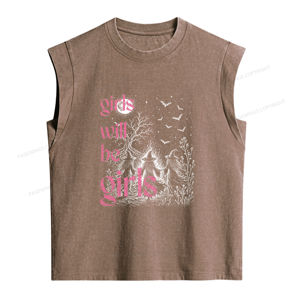 Pagewings Girls Will Be Girls Women's Washed Tank Top