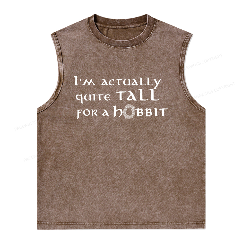 Pagewings I'm Actually Quite Tall Unisex Washed Tank Top
