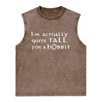 Pagewings I'm Actually Quite Tall Unisex Washed Tank Top