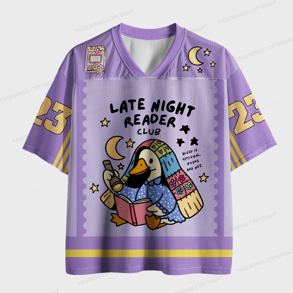 Pagewings Late Night Reader Club Unisex Mesh Jersey