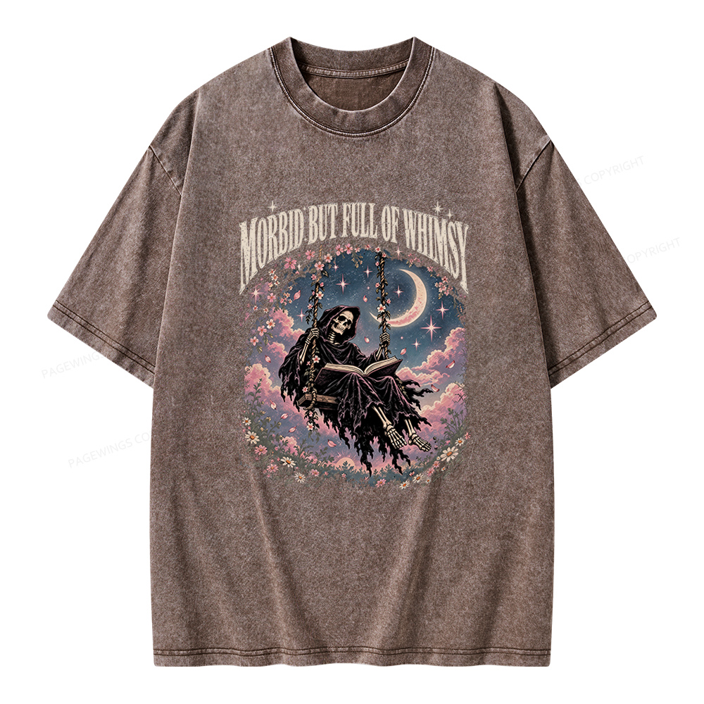 Pagewings Morbid But Full of Whimsy Unisex Washed T-shirt