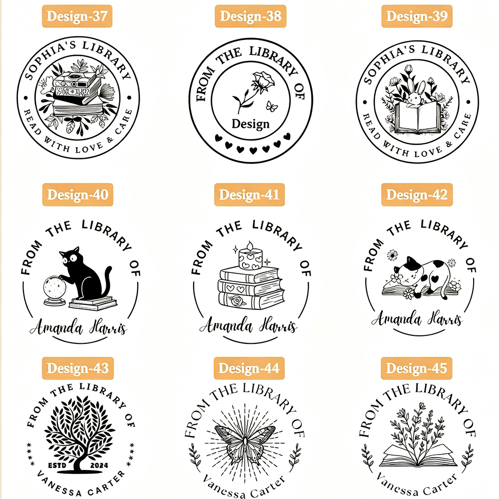 Pagewings Personalized Name Library Stamp